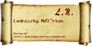 Ledniczky Márton névjegykártya