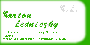 marton ledniczky business card